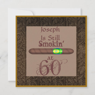 FUNNY 60th Birthday Cigar Invitations Personalised