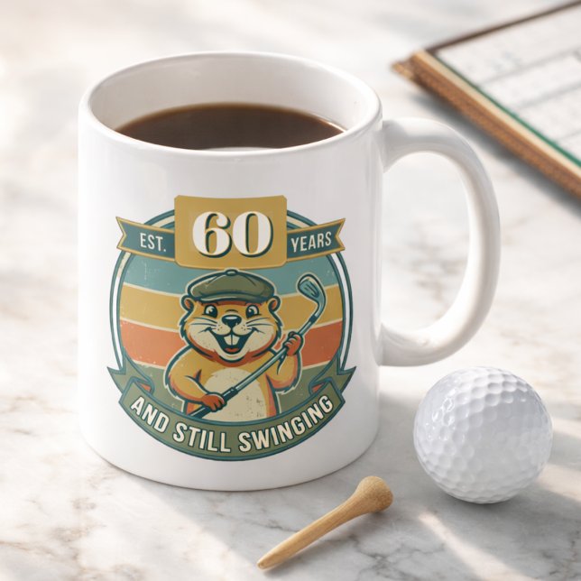 Funny 60th Birthday Coffee Mug (Golfer Funny Mug. Perfect for 60th, 70th and other birthdays. Celebrate your favorite golfer.)