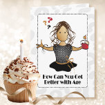 Funny 60th Birthday Female Classy Cartoon Ethnic Card<br><div class="desc">This sweet and funny 60th birthday card is for the woman who can't get better with age because she is perfect already! Personalise your message inside for the special lady</div>