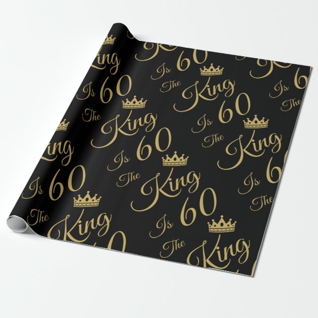 Funny 60th Birthday For Men Wrapping Paper (Unrolled)