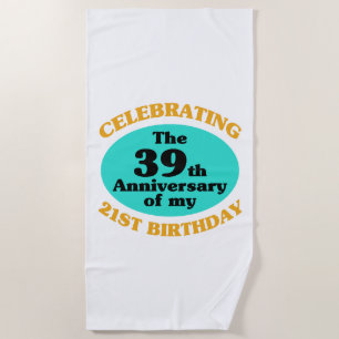 Funny 60th Birthday Gag Gift Beach Towel