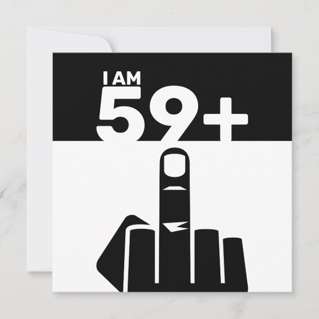 Funny 60th Birthday Gift, 59 Plus one Invitation (Front)
