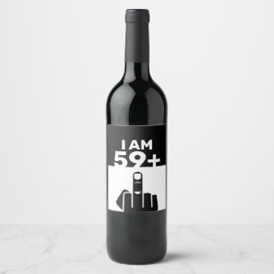 Funny 60th Birthday Gift, 59 Plus one Wine Label