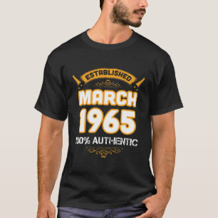 Funny 60Th Birthday Gift Established March 1960 T-Shirt