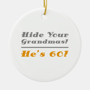 Funny 60th Birthday Gifts For Him Ceramic Tree Decoration