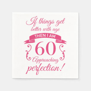 Funny 60th Birthday 'Perfection' Napkin