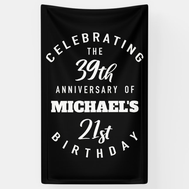 Funny 60th Birthday Personalised Banner (Vertical)
