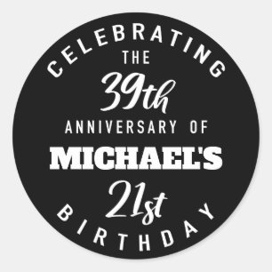 Funny 60th Birthday Personalised Classic Round Sticker
