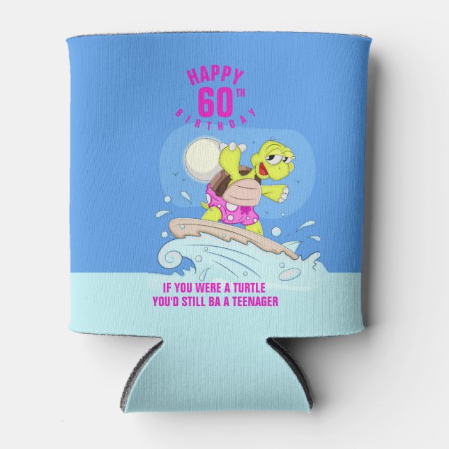 Funny 60th birthday quote can cooler (Front)