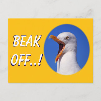 Funny 60th Birthday Seagull Beak Off Joke  Announcement Postcard
