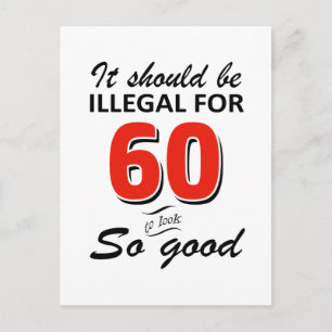 Funny 60th year old birthday designs postcard