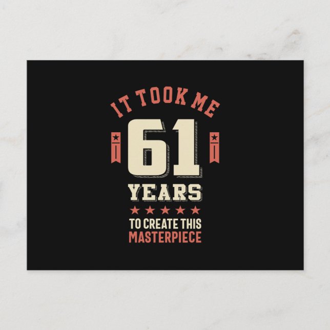 Funny 61 Years Old - 61st Birthday Gift Postcard (Front)
