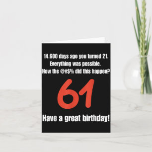 Funny 61st Birthday Quotes Birthday Celebration Card