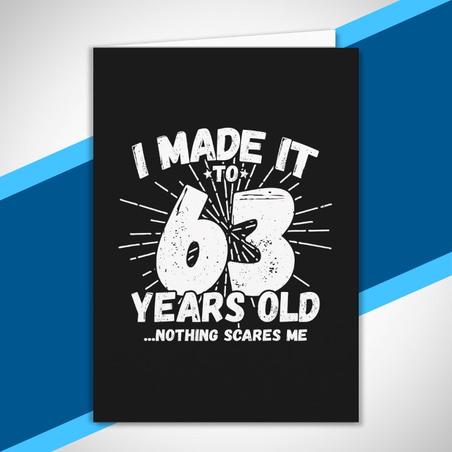 Funny 63rd Birthday Quote Sarcastic 63 Year Old Card (Creator Uploaded)