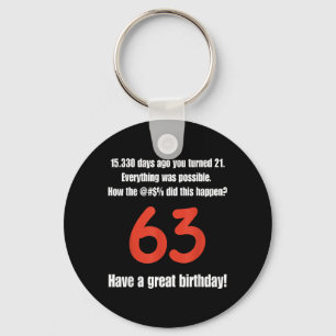 Funny 63rd Birthday Quotes Birthday Celebration Key Ring