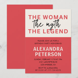 Funny 64th birthday invitations Humour Woman Myth