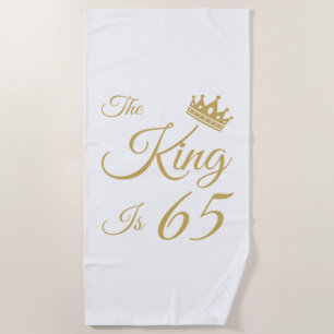 Funny 65th Birthday For Men Beach Towel