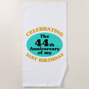 Funny 65th Birthday Gag Gift Beach Towel