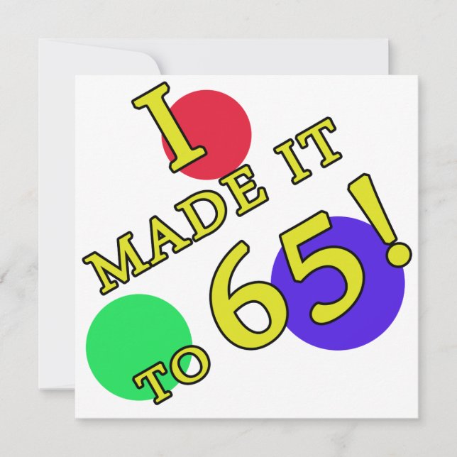 Funny 65th Birthday Gag Gifts Card (Front)