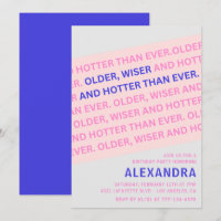 Funny 65th birthday invitations Older Wiser Hotter