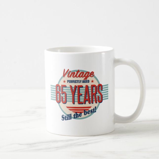 Funny 65th Birthday Old Fashioned Coffee Mug (Right)