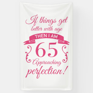 Funny 65th Birthday 'Perfection' Banner