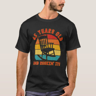 Funny 65Th Birthday T Retro 65 Year Old And Rockin T-Shirt
