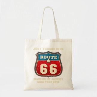 Funny 66th Birthday Gift-Just Turned Into Route 66 Tote Bag