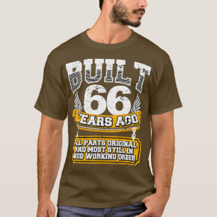 Funny 66th Birthday Shirt Vintage Built 66 Years A