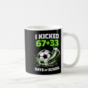 Funny 67 33 Days Of School Boys 100th Day Soccer P Coffee Mug