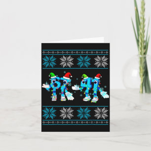 Funny 67 And 41 Christmas Ugly Sweater For Boys Ki Card