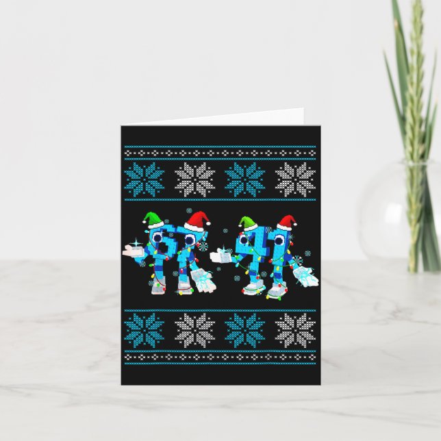 Funny 67 And 41 Christmas Ugly Sweater For Boys Ki Card (Front)