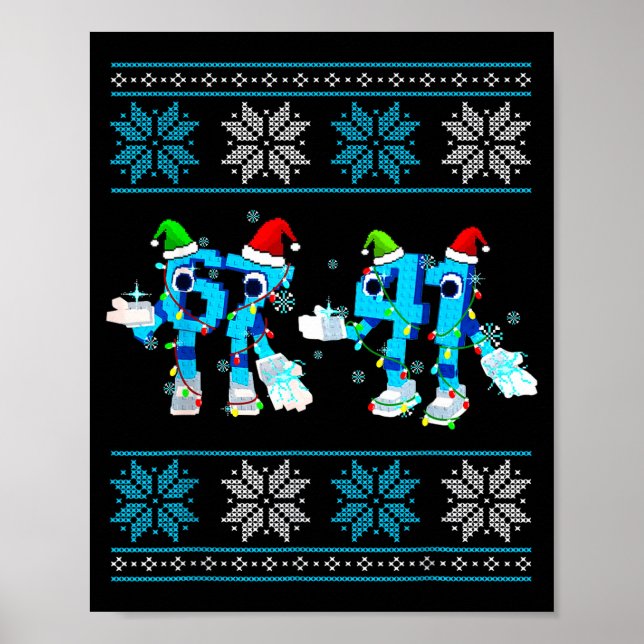 Funny 67 And 41 Christmas Ugly Sweater For Boys Ki Poster (Front)