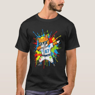 Funny 67 Baseball Dabbing Cat 6 7 Dripng Ice Cream T-Shirt