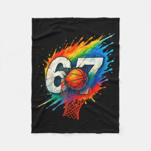 Funny 67 Basketball Six Seven 6 7 Meme 67  Fleece Blanket