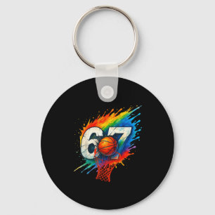 Funny 67 Basketball Six Seven 6 7 Meme 67 Key Ring