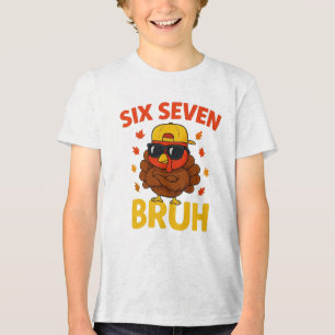 Funny 67 Bruh Turkey for Mens Boys Teens Kids, unn Tri-Blend Shirt