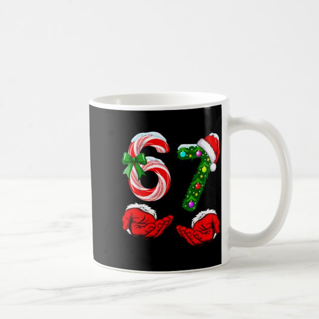 Funny 67 Christmas 6 7 Meme Pajamas Holiday Gen Al Coffee Mug (Right)
