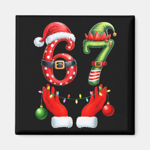 Funny 67 Christmas 6 7 Meme Pajamas Holiday Gen Al Magnet