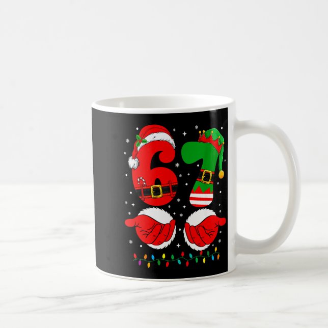 Funny 67 Christmas 6 7 Meme Six Seven For Boys Tea Coffee Mug (Right)