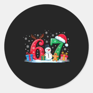 Funny 67 Christmas 6 7 Six Seven Meme 6 7 Matching Classic Round Sticker