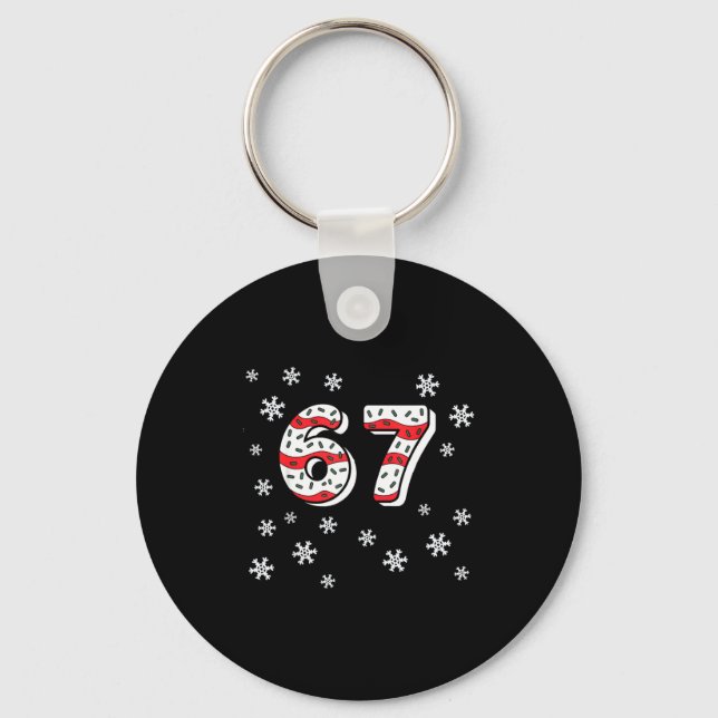 Funny 67 Christmas Cakes 67 Funny Kid 67 Christmas Key Ring (Front)