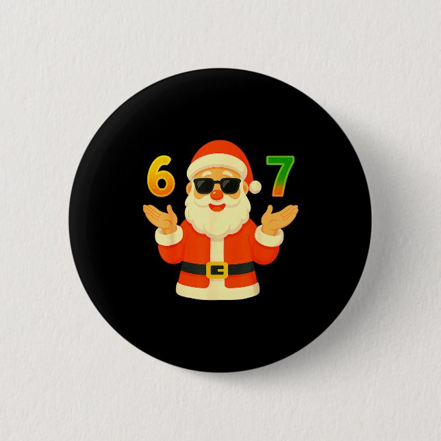 Funny 67 Christmas Design For Jolly Meme Fans  6 Cm Round Badge (Front)