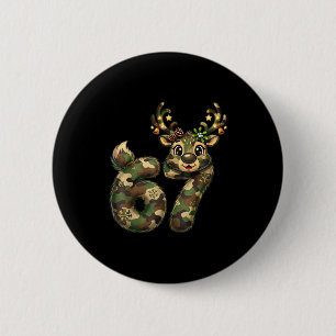Funny 67 Christmas Holiday Camo Hunting Reindeer D 6 Cm Round Badge
