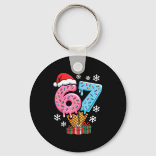 Funny 67 Christmas Meme Ice Cream 67  Key Ring