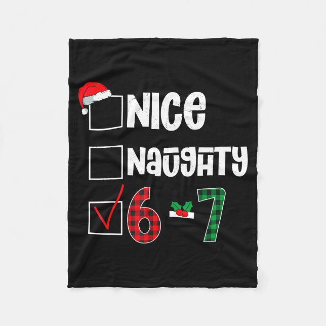 Funny 67 Christmas Meme Six Seven Xmas 6-7 Boys Ki Fleece Blanket (Front)