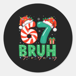 Funny 67 Christmas Pajama Xmas Six Seven Meme 6-7  Classic Round Sticker