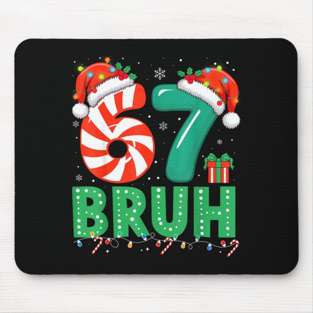 Funny 67 Christmas Pajama Xmas Six Seven Meme 6-7  Mouse Mat (Front)