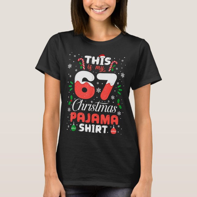 Funny 67 Christmas Pajamas Shirt Six Seven Meme Br (Front)
