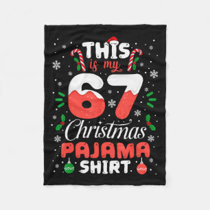 Funny 67 Christmas Pajamas Shirt Six Seven Meme Br Fleece Blanket
